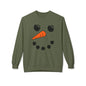 Snowman Face Crewneck Sweatshirt — Cute Winter Holiday Pullover