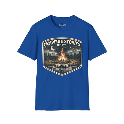 REVOTEES Campfire Stories T‑Shirt — Vintage Bonfire Graphic Tee