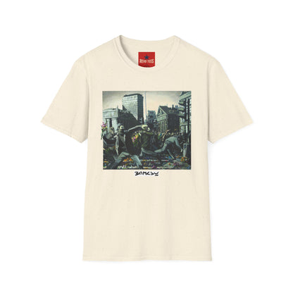Banksy City Riot Graphic T-Shirt — Urban Protest Art Tee
