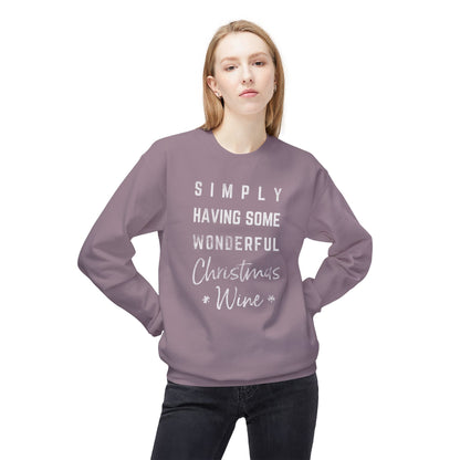 Christmas Wine Sweatshirt - "Simply Having Some Wonderful Christmas Wine" Holiday Crewneck