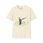 Revotees Banksy Style Soldier with Childlike Doodle Flowers T-Shirt - alternate view 4