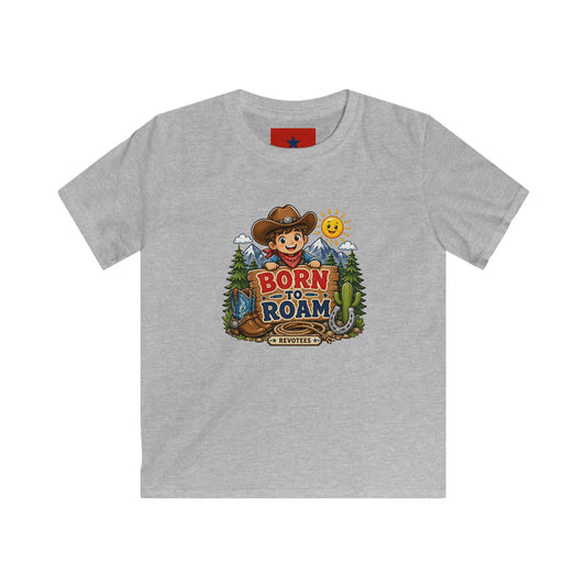 Kids T-Shirt – "Born to Roam" Cute Cowboy Adventure Tee for Little Explorers