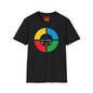 Colorwheel Face T-Shirt — Retro Geometric Graphic Tee