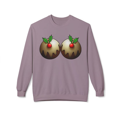 Yule Tidings We'll Twin - Christmas Puddings Crewneck Sweater