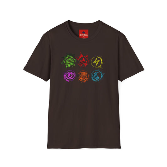 Elemental Symbols T-Shirt — Energy Card Symbols Icons Tee