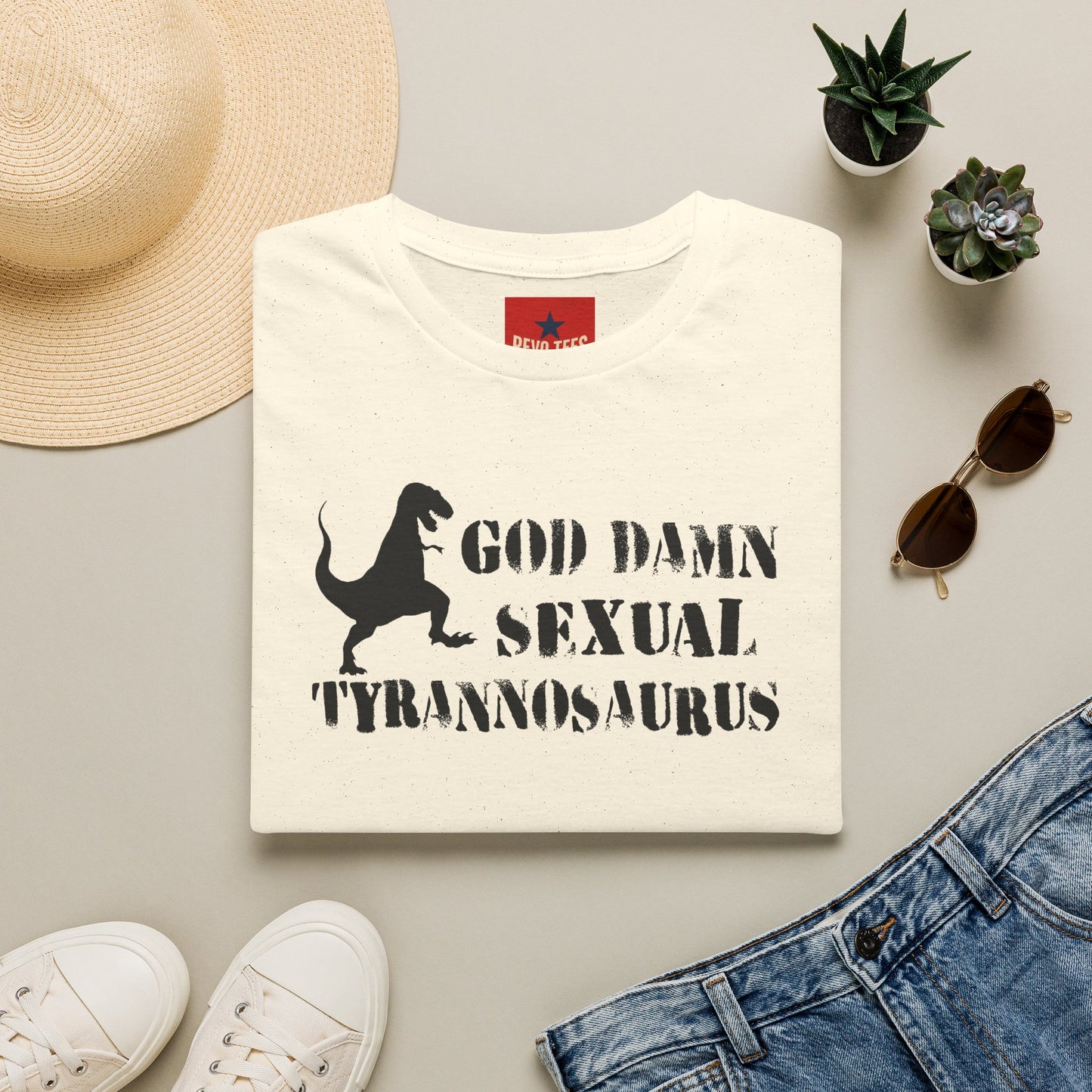 T-Shirt — "God Damn Sexual Tyrannosaurus" Funny Dino Graphic Tee