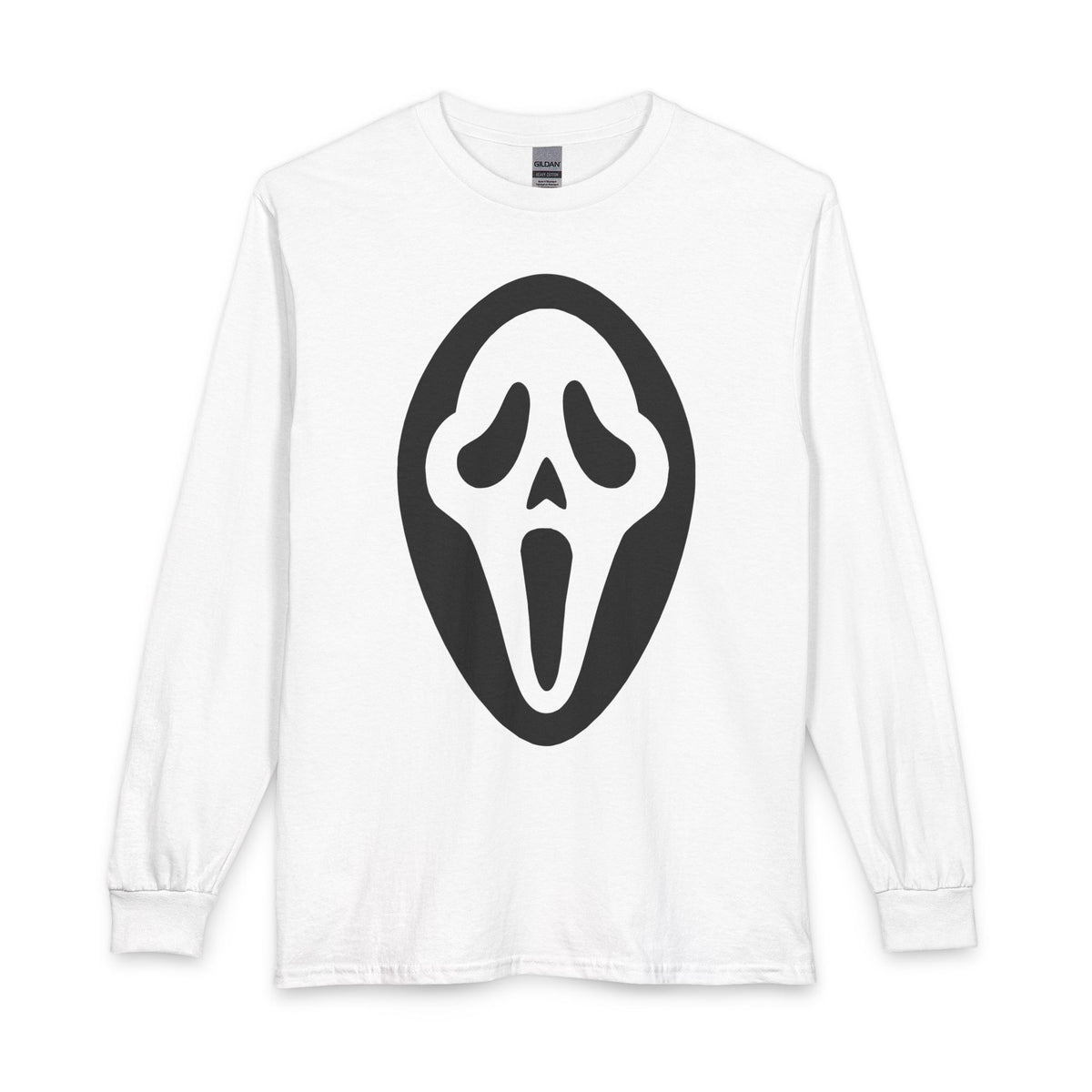 Ghostface Mask Long Sleeve Shirt — Horror Movie Scream Tee for Halloween