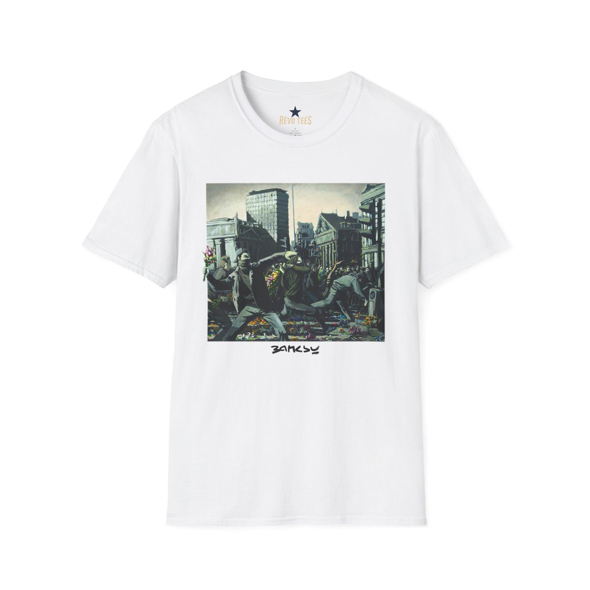 Revotees Banksy City Riot Graphic Urban Protest Art T-Shirt