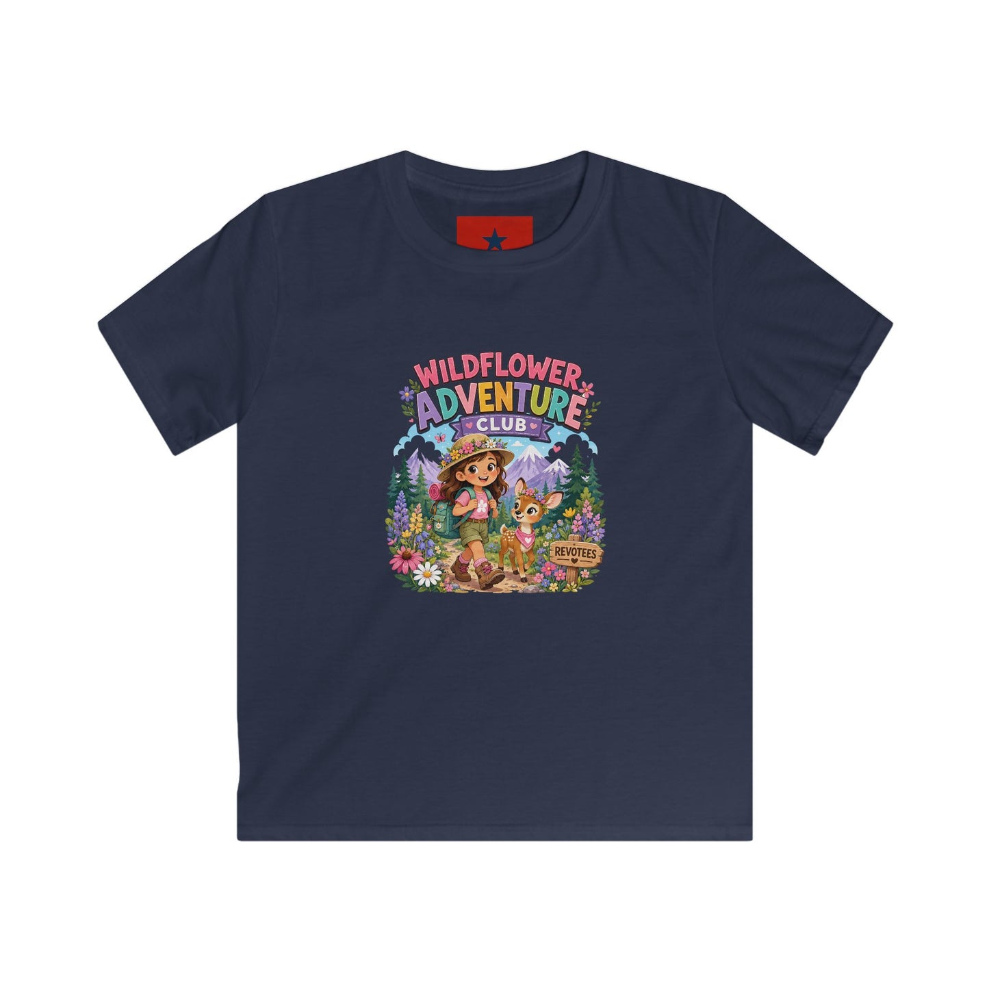 Kids Tee — "Wildflower Adventure Club" Cute Forest Animals Graphic