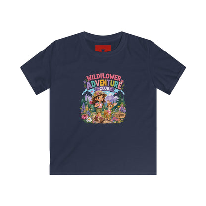 Kids Tee — "Wildflower Adventure Club" Cute Forest Animals Graphic