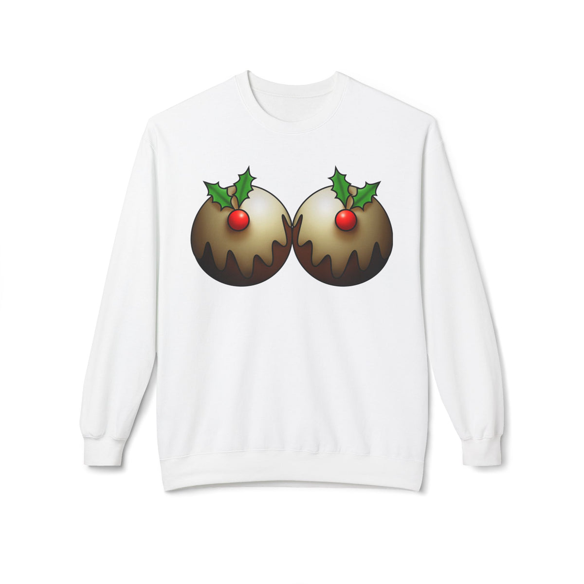 Yule Tidings We'll Twin - Christmas Puddings Crewneck Sweater