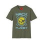 Hack the Planet T-Shirt — Retro Pixel Skull Hacker Graphic Tee
