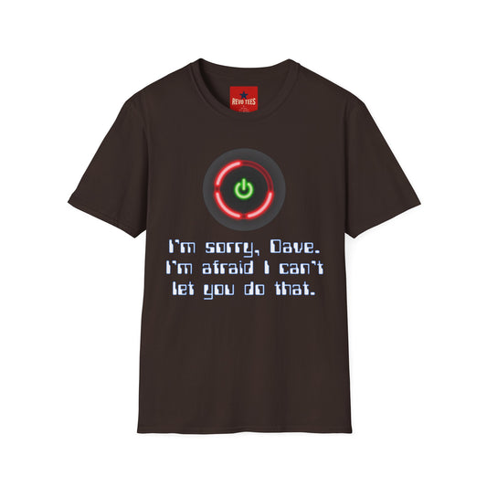 2001 HAL-Inspired Power Button T-Shirt – “I’m sorry, Dave. I’m afraid I can’t let you do that.”