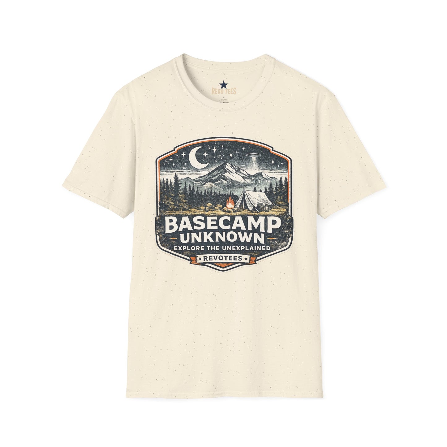 REVOTEES Basecamp Unknown Camping T-Shirt — Night Mountain Adventure Tee
