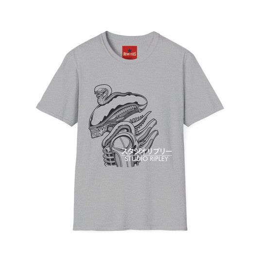 Dragon Outline Tee — Studio Ripley Japanese Text Graphic T-Shirt
