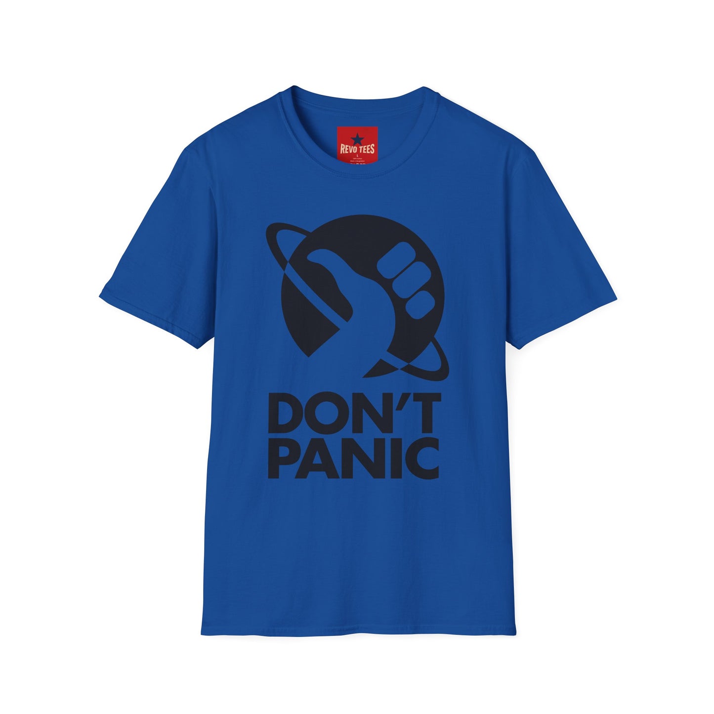 T-Shirt — "Don't Panic" Galactic Thumb Logo Tee