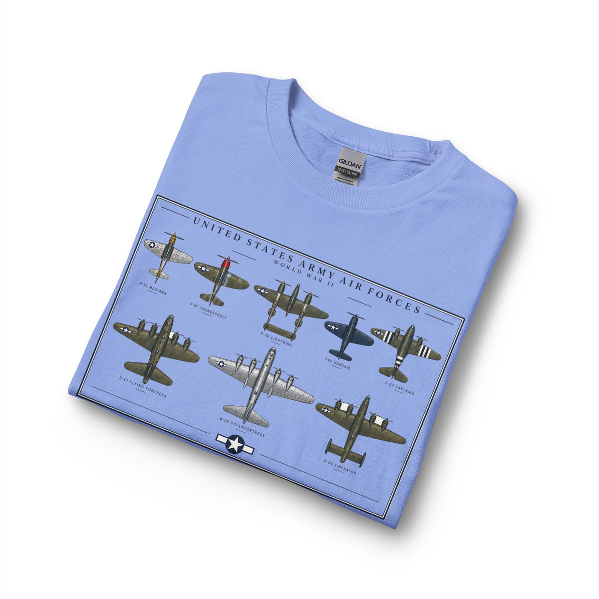 USAF WWII Selection of Military Aircraft Fleet - Long Sleeve Tee