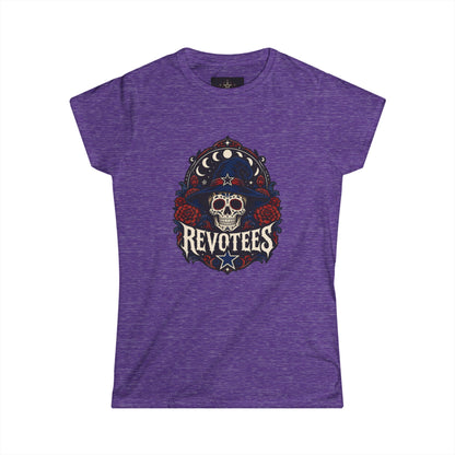 Revotees Skull Tee — Women's Gothic Americana Graphic T‑Shirt