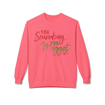 "You Scumbag, You Maggot" Festive Fairy Tale of New York Script Crewneck Sweatshirt