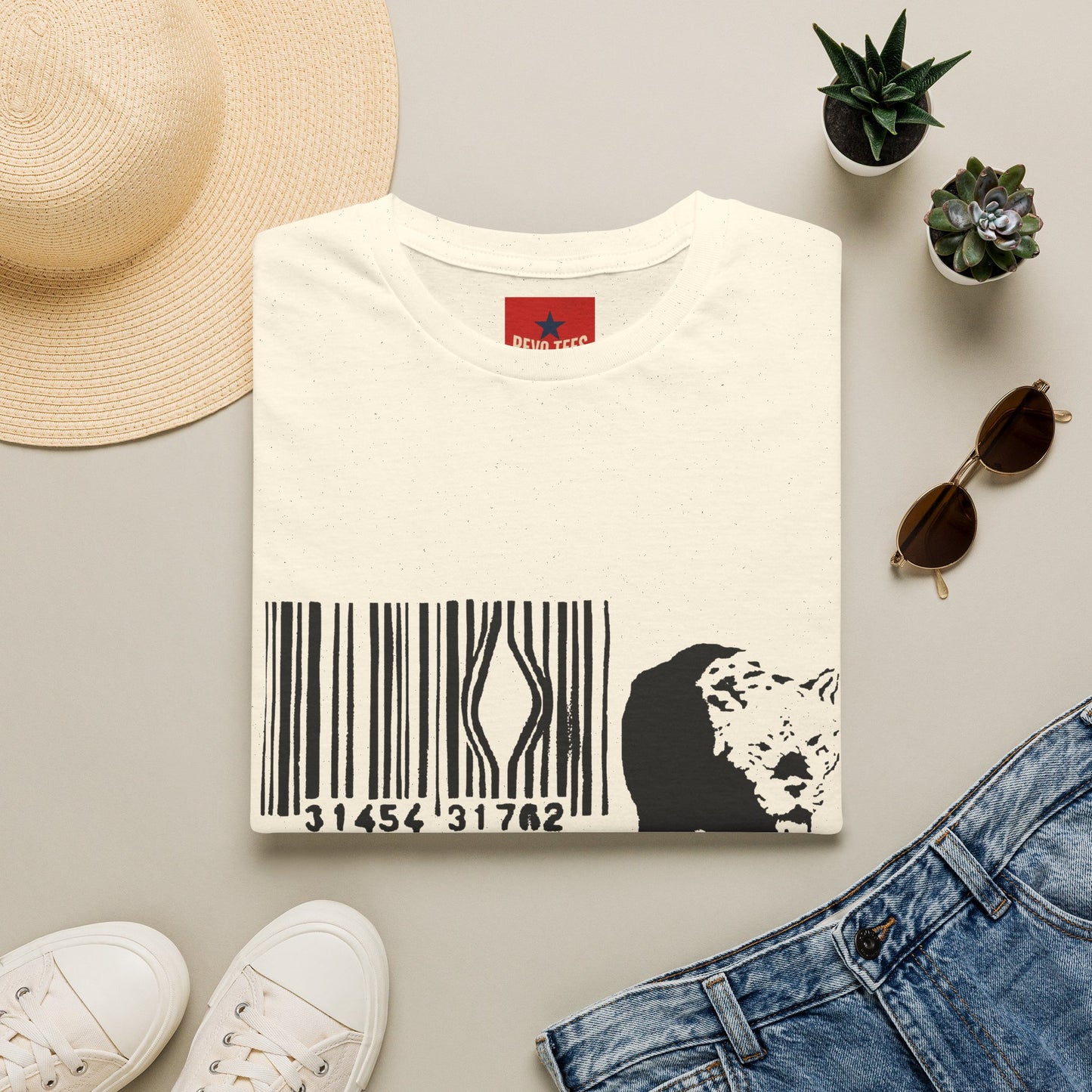 Barcode Cow Graphic T‑Shirt — Animal Rights / Eco Protest Tee