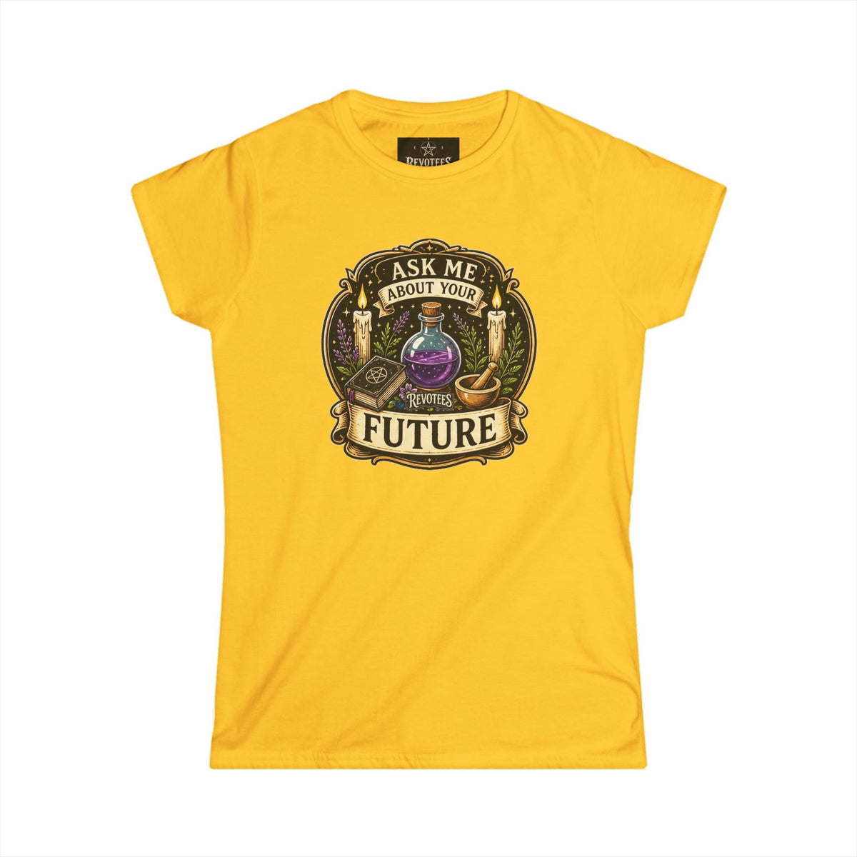 Revotees Fortune Teller Ask Me About Your Future Mystic Crystal Ball Womens T-Shirt - alternate view 6