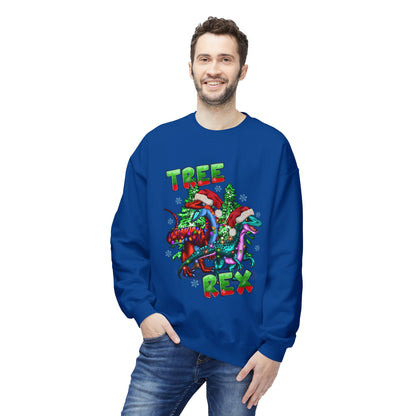 Tree Rex Christmas — Festive Dinosaur Holiday CrewneckSweatshirt