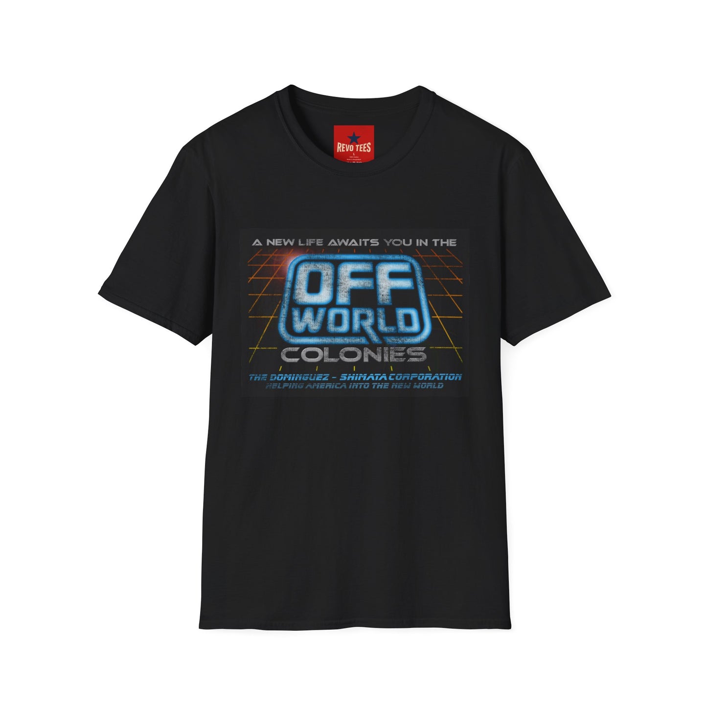 Off World Colonies Retro Sci‑Fi T-Shirt — "A New Life Awaits You in the Off World"