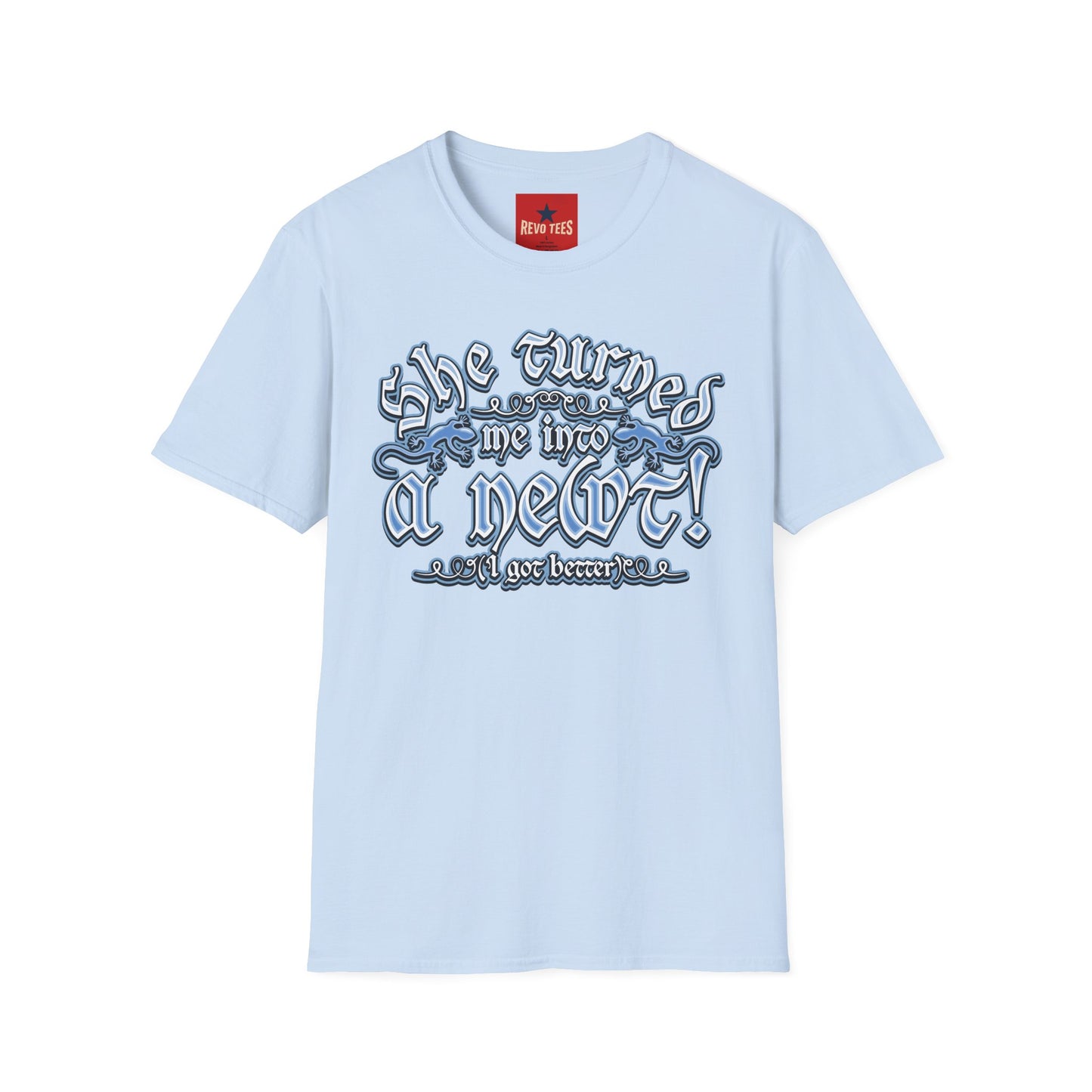 T-Shirt — “She Turned Me Into a Newt!” Vintage Witchy Graphic Tee