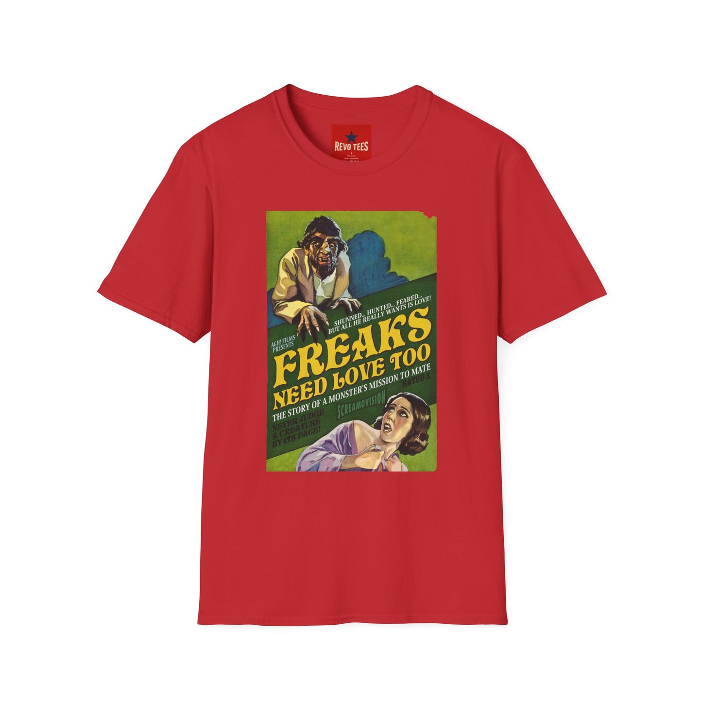 Freaks Need Love Too Graphic T-Shirt — Vintage Horror Movie Poster Tee