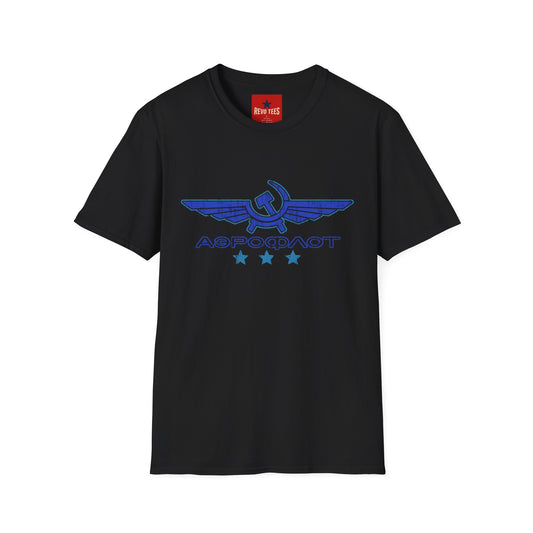 Revotees Vintage Aeroflot Logo Retro Soviet Aviation Graphic T-Shirt - alternate view 2