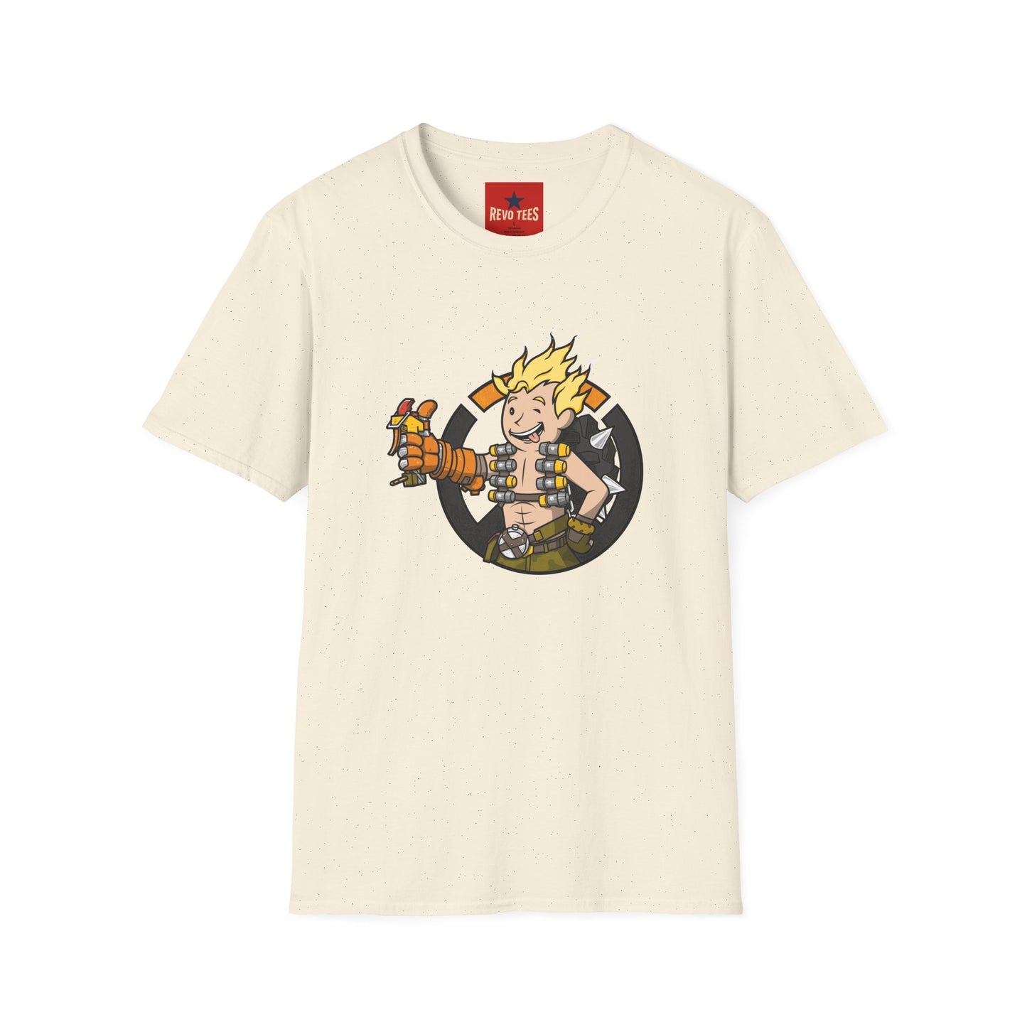 Junkrat-Inspired Gamer Tee — Cartoon Explosive Hero Graphic T-Shirt