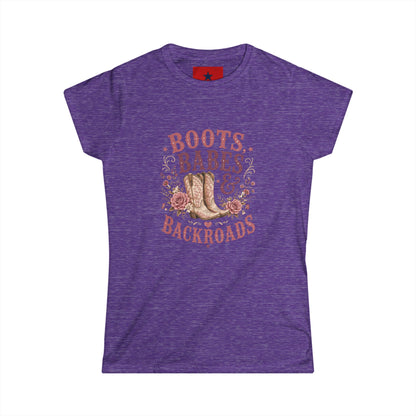 Boots, Babes & Backroads Women's Tee — Floral Cowboy Western Graphic Shirt