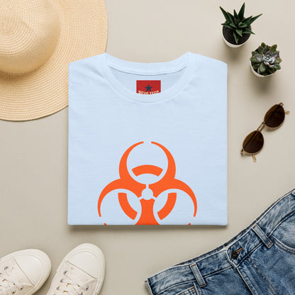 Graphic T-Shirt — Orange Biohazard Icon with “I HAVE THE SNIFFLES”