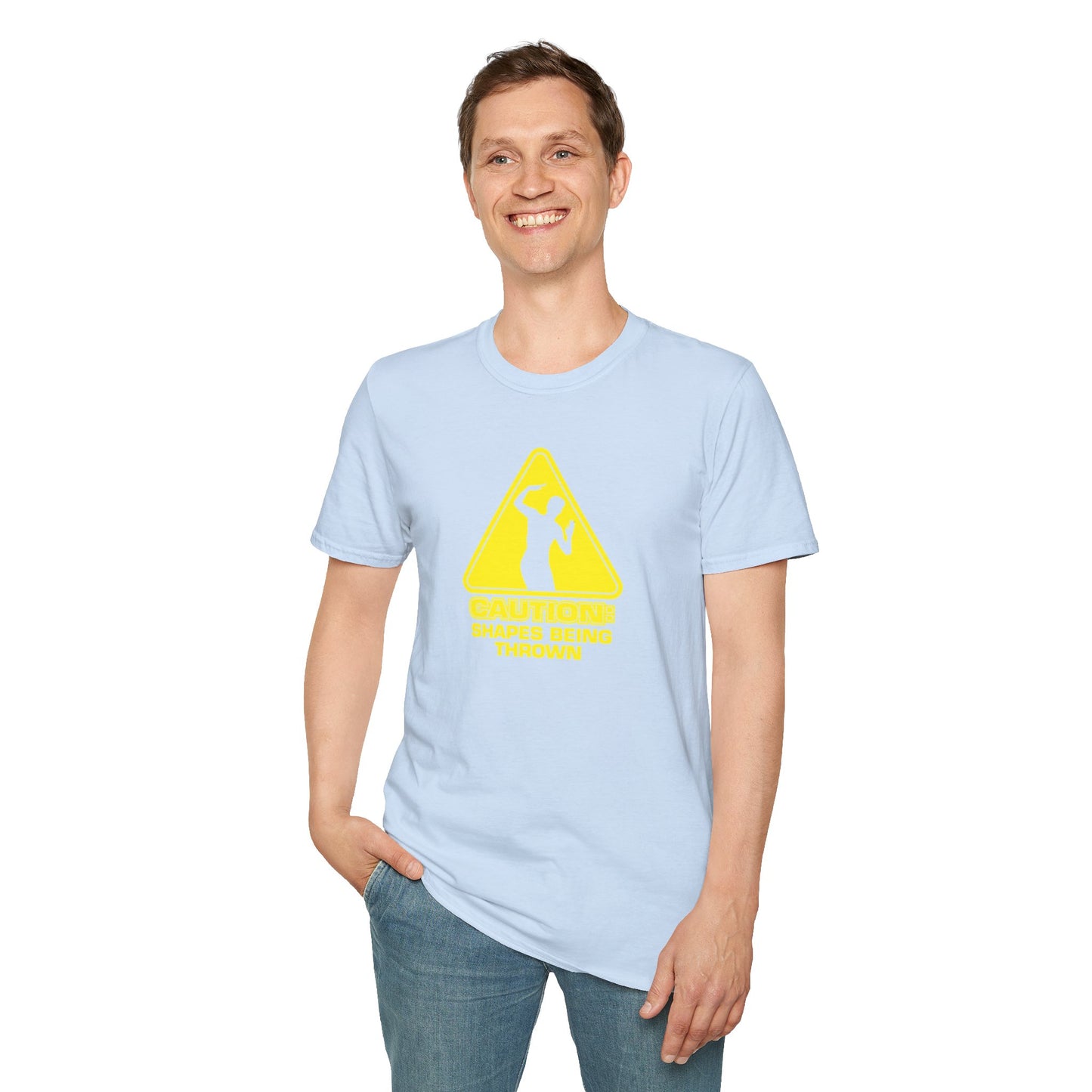 Caution - Throwing Shapes - Unisex Softstyle T-Shirt
