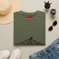 Whale Wave T-Shirt — Minimal Black Stripe Whale Design