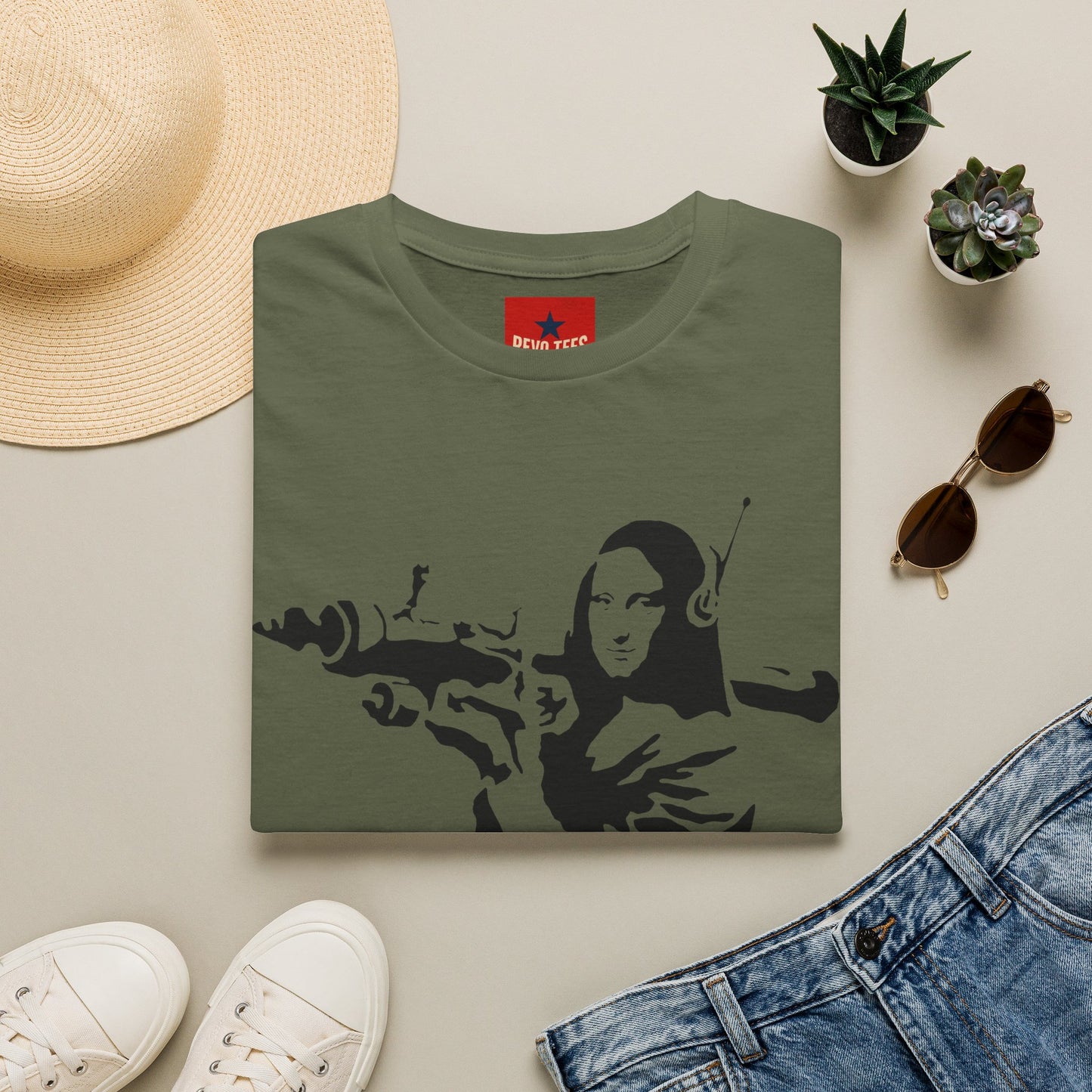 Banksy - Mona Lisa Spray Paint T-Shirt — Street Art Parody Tee
