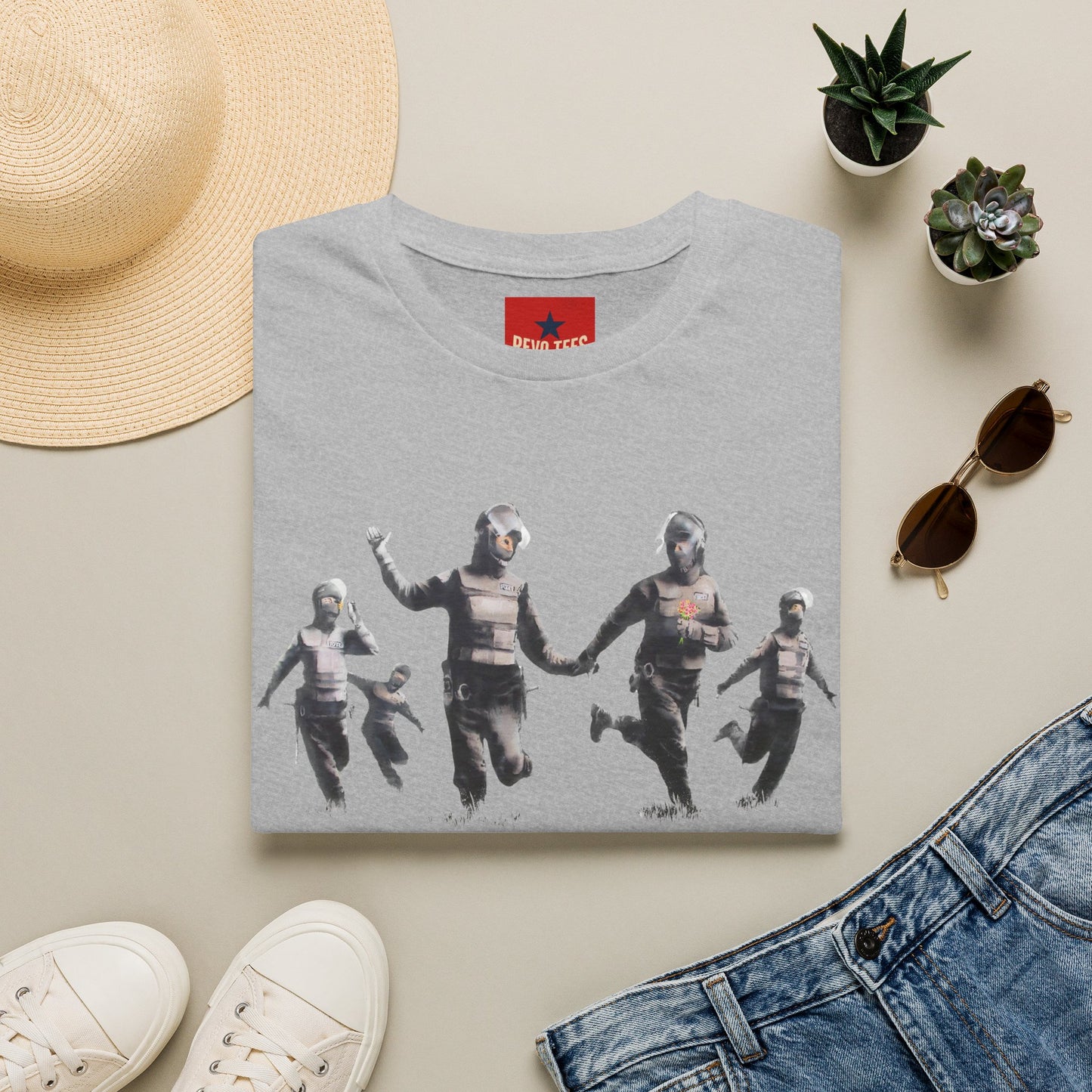 Banksy T-Shirt — Vintage Running Figures Graphic Tee