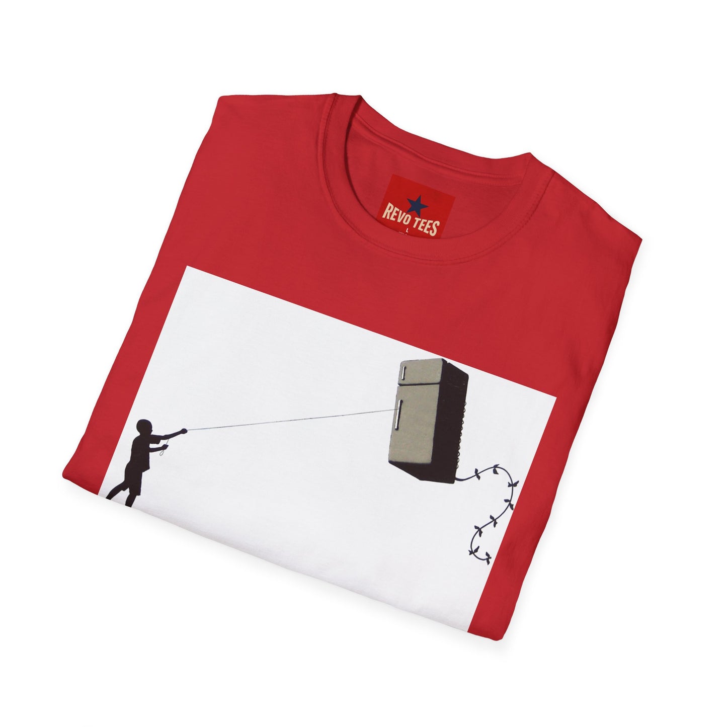 T-Shirt — Banksy-Style Kite Refrigerator Street Art Tee