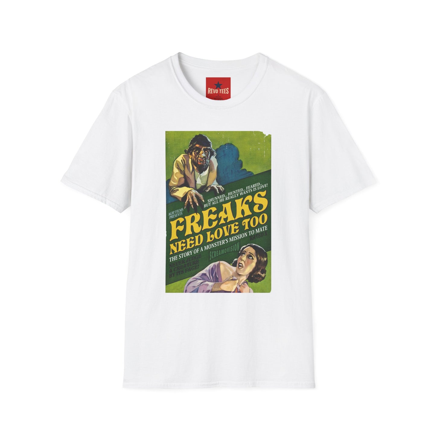 Freaks Need Love Too Graphic T-Shirt — Vintage Horror Movie Poster Tee