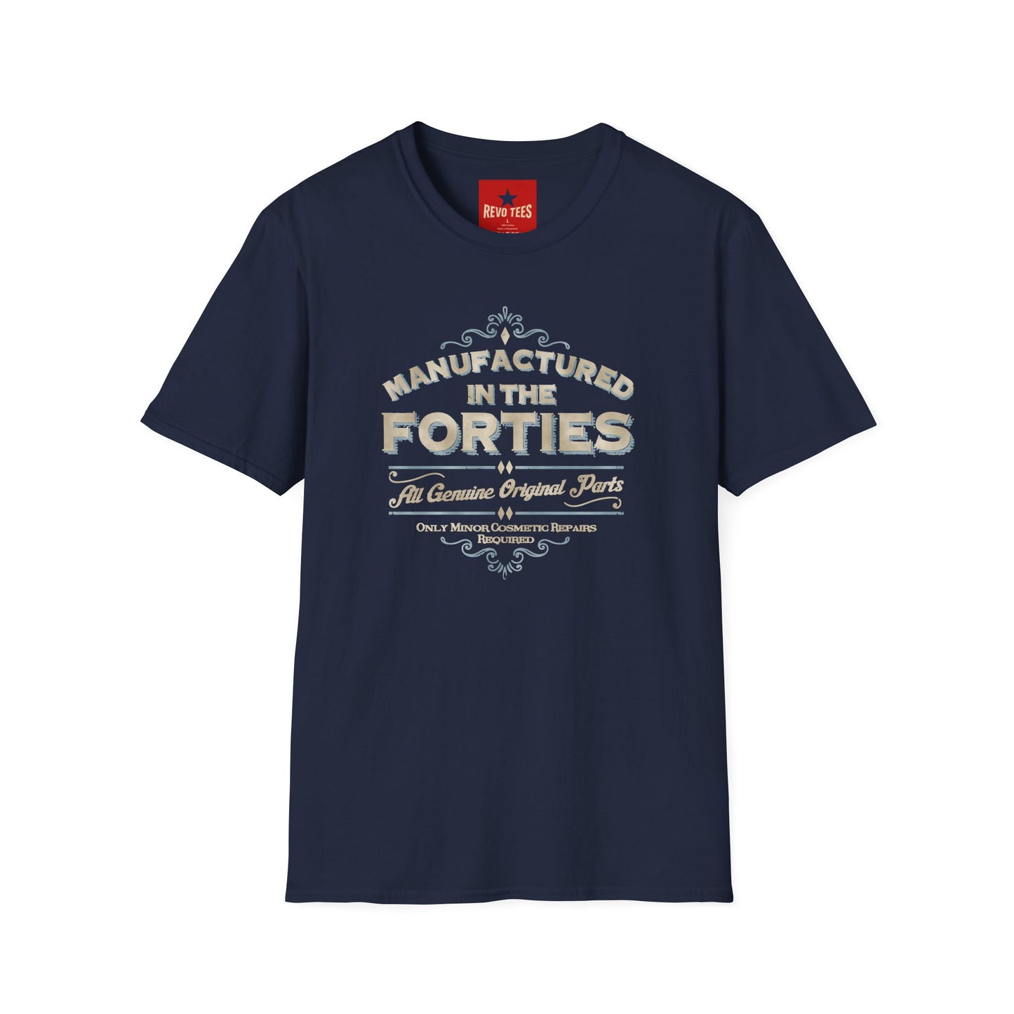 Manufactured in the Forties Vintage T-Shirt — 'Manufactured in the Forties' Retro Birthday Tee