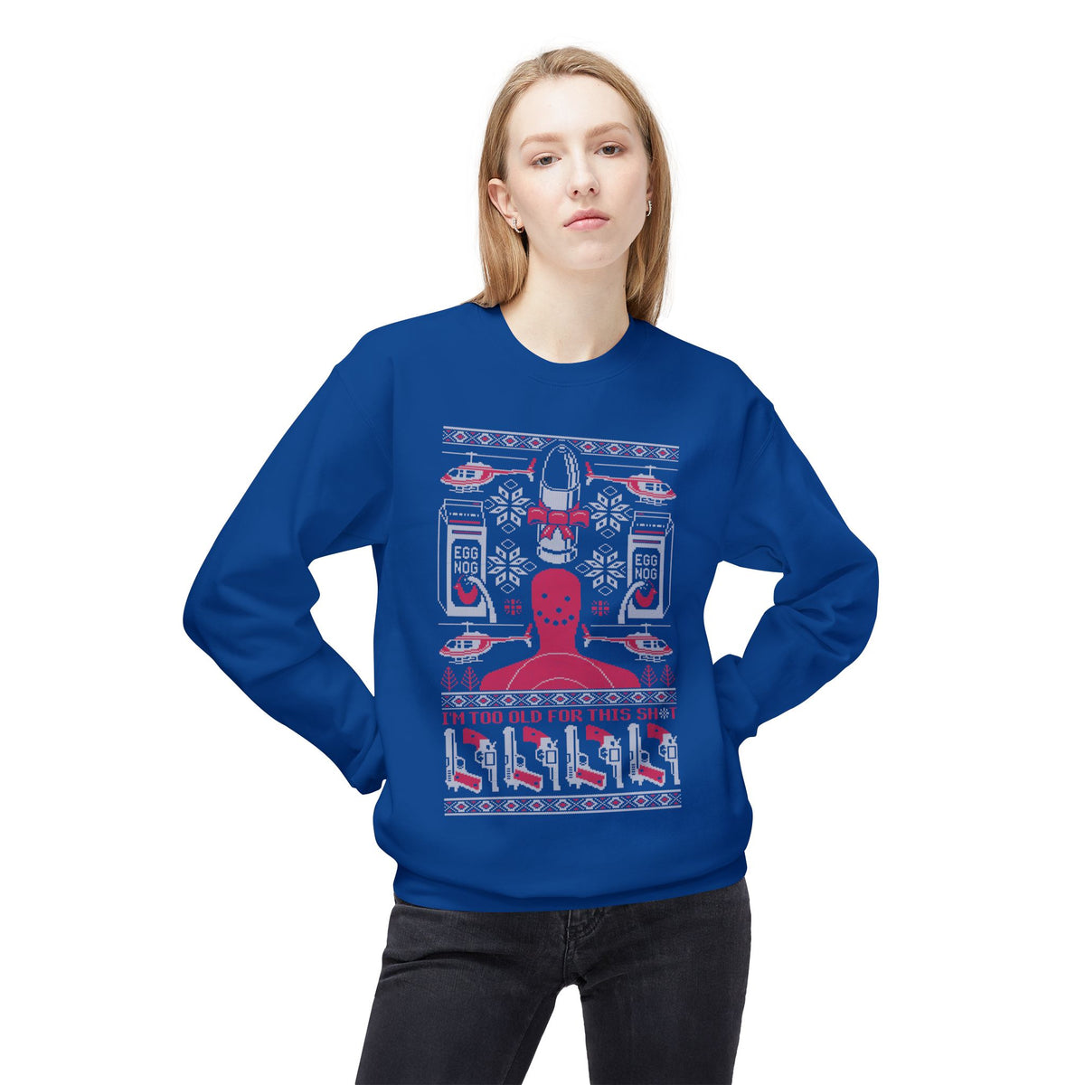 Lethal Knitting - Too Old For This Sh!t Christmas Ugly Sweater