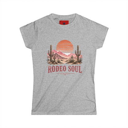Rodeo Soul Women's Tee — Western Desert Sunset Graphic Shirt