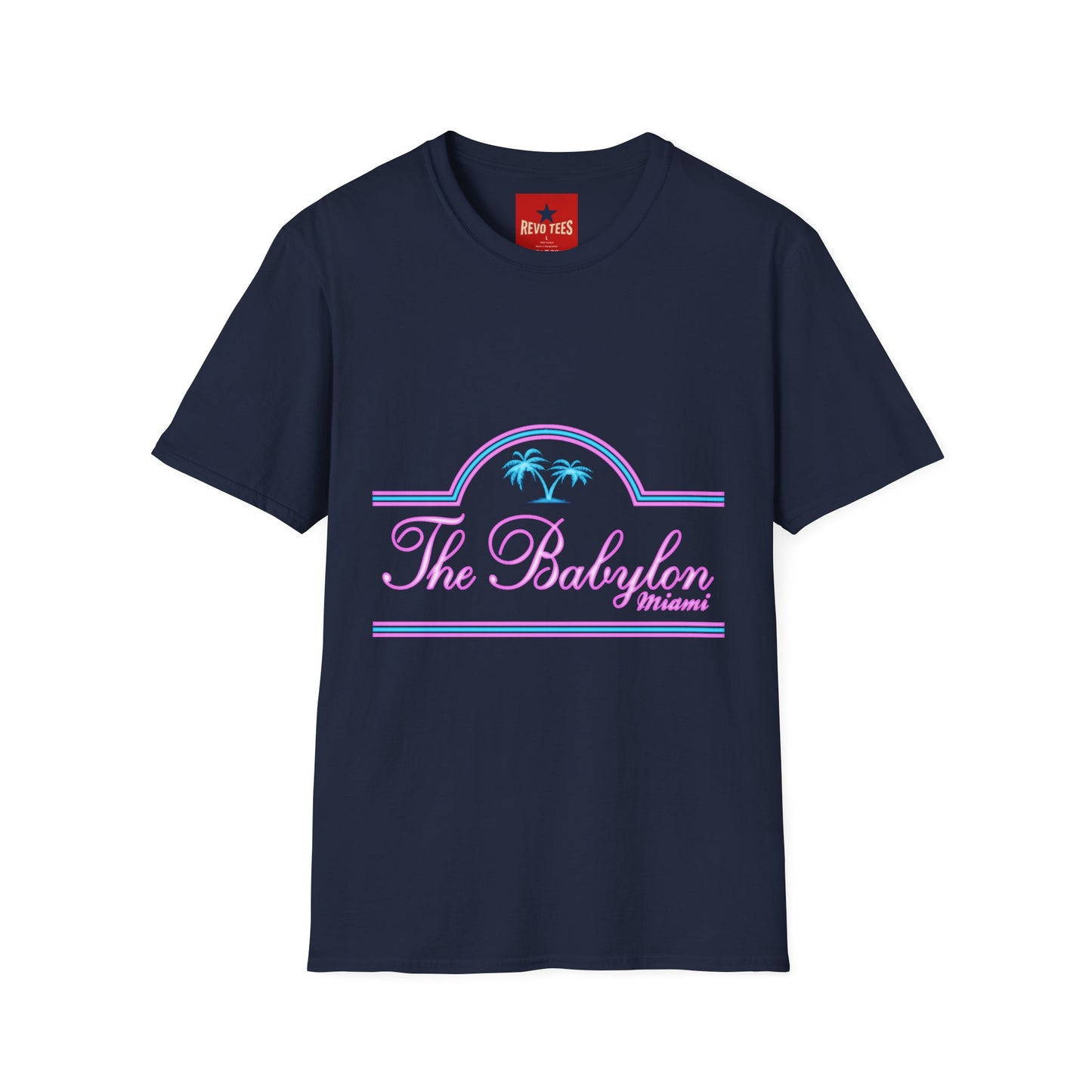 The Babylon Miami T-Shirt — Retro Neon Palm Beach Tee