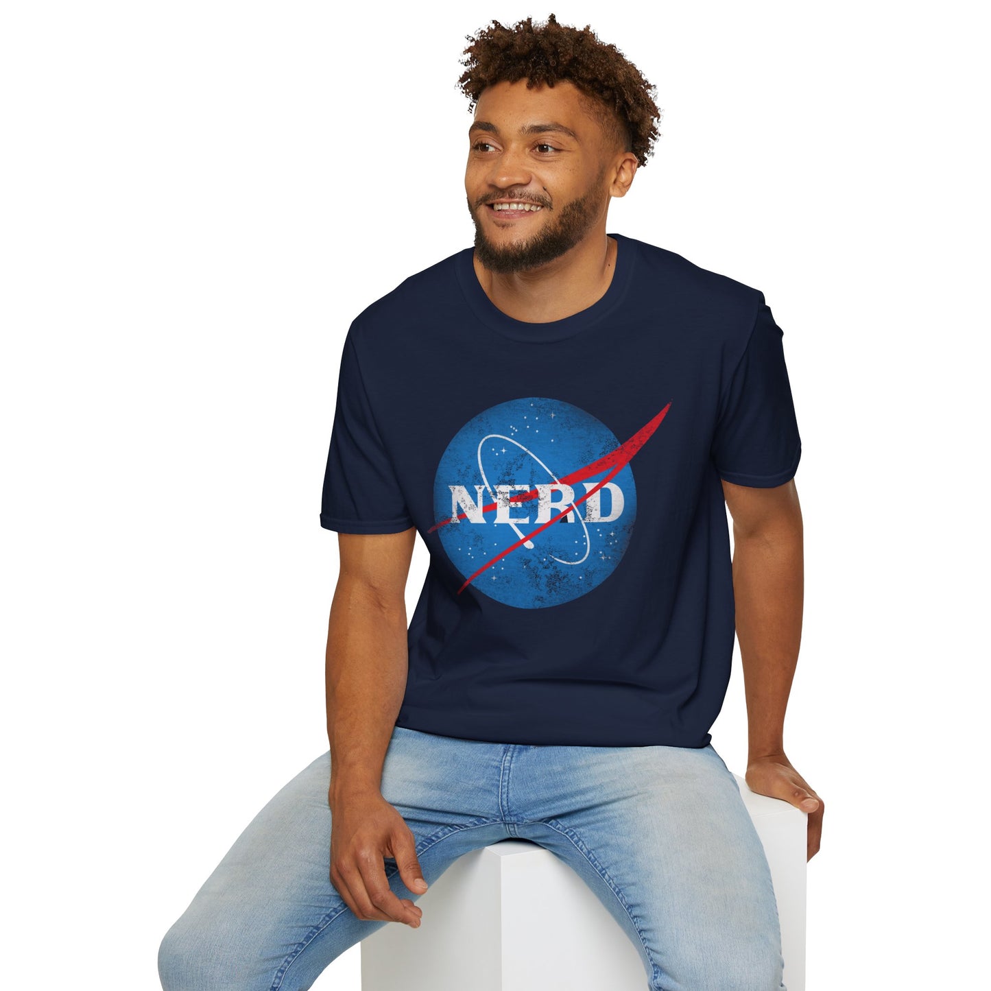Nerd Space Logo T‑Shirt — Retro NASA-Inspired Graphic Tee