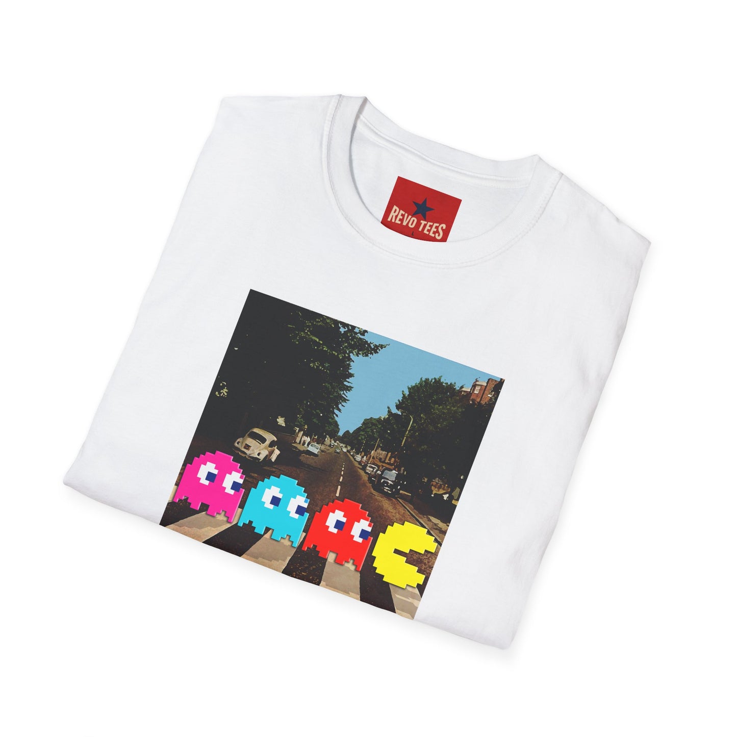 Pac‑City Arcade T‑Shirt — Retro Pixel Ghosts Crossing Graphic Tee
