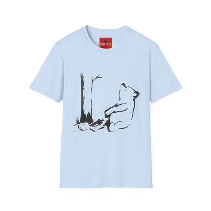 Bear & Tree Minimalist Graphic T-Shirt