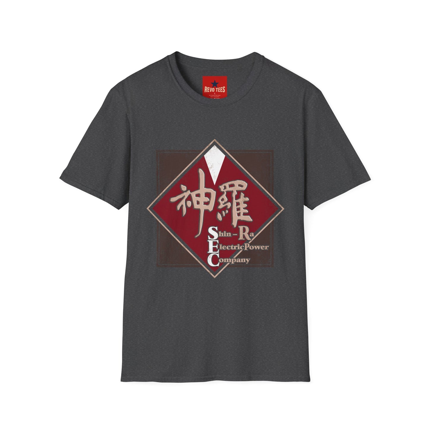 Japanese Kanji Graphic T-Shirt — Vintage Red Diamond "神羅" Streetwear