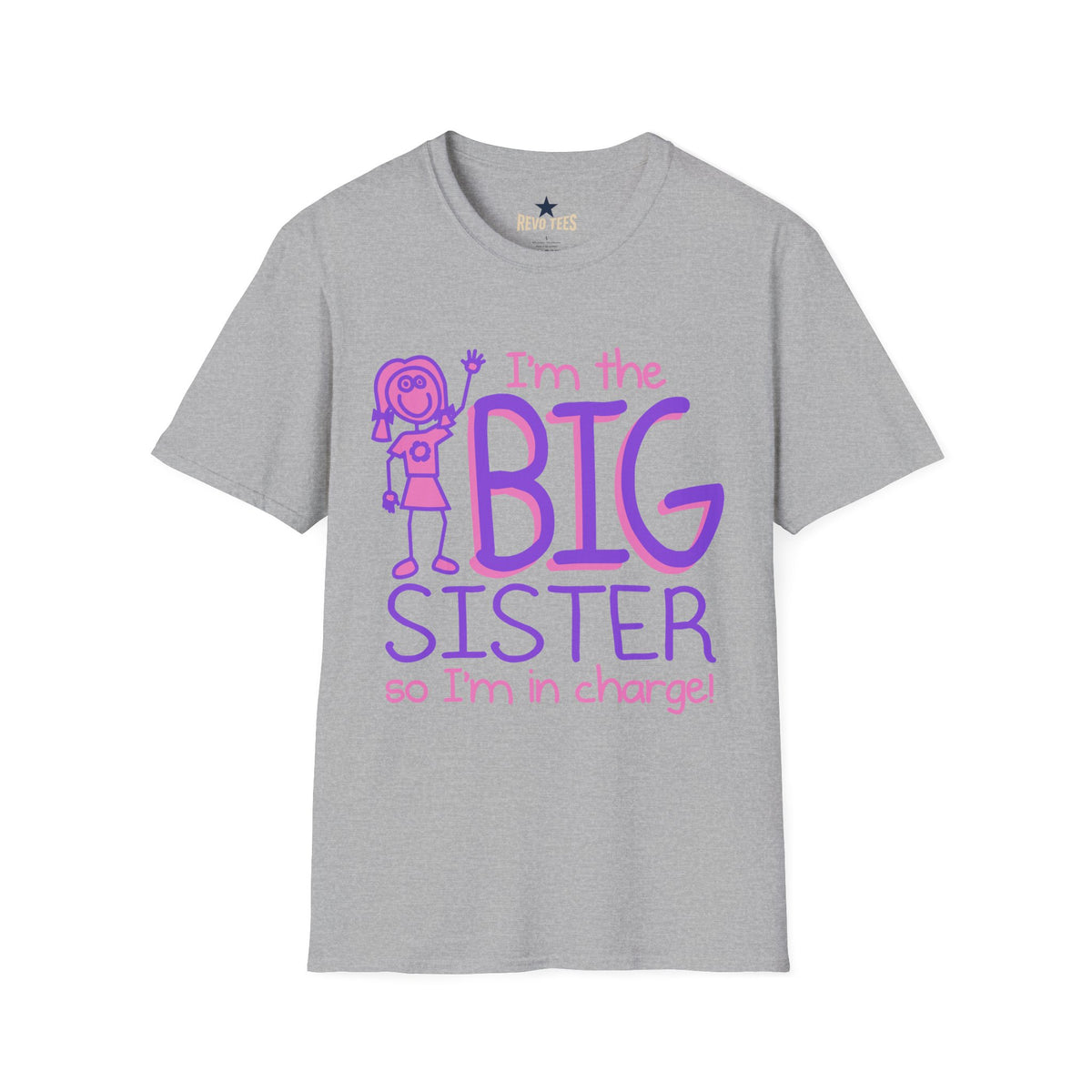 Revotees Big Sister Im the Big Sister Cute Pink Purple Kids Family T-Shirt - alternate view 3