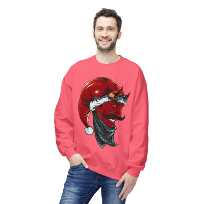 Devil Santa — Vintage Holiday Demon Graphic Crewneck Sweatshirt