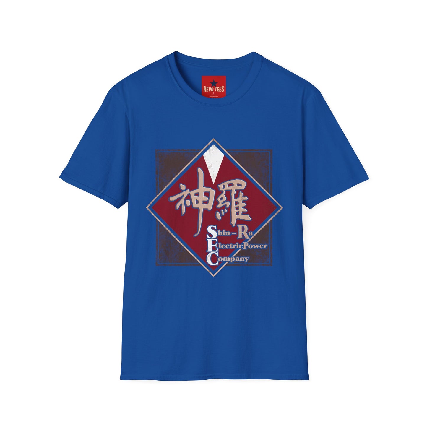Japanese Kanji Graphic T-Shirt — Vintage Red Diamond "神羅" Streetwear